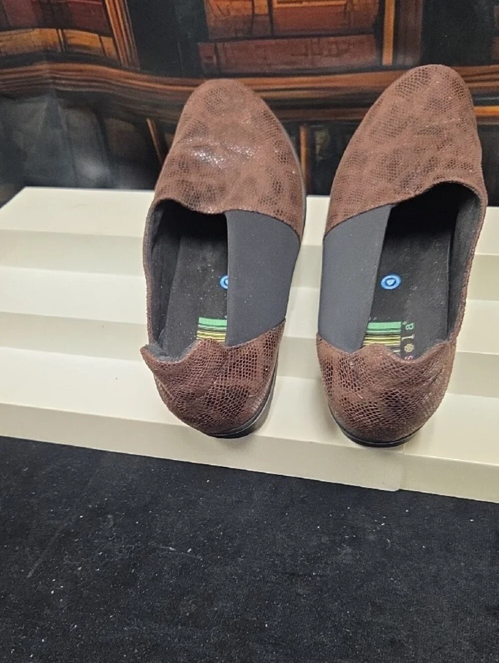 bussola Textured Brown Slip-On Loafers with Black Elastic